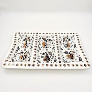 Vintage Georges Briard Forbidden Fruit Divided Serving Platter Large Mid Century